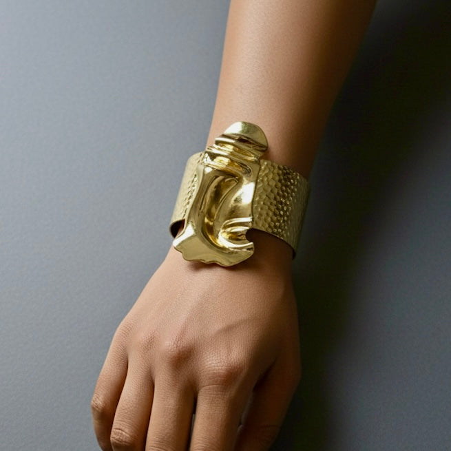Gold Mask Bangle – Bold Statement Bracelet from BREA.LIFE