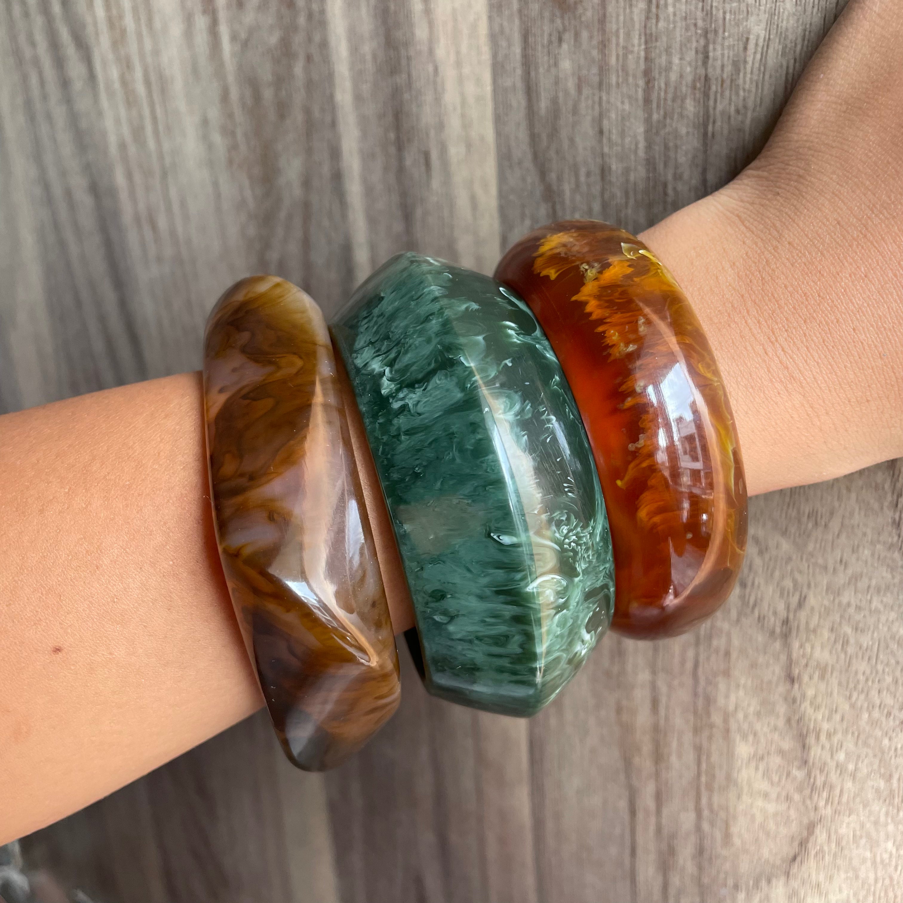 Handcrafted jewelry trio – versatile everyday and statement bangles