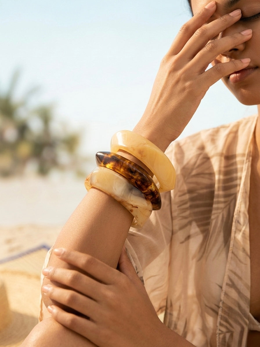 Sand Resin Bangle (Stack of 3)
