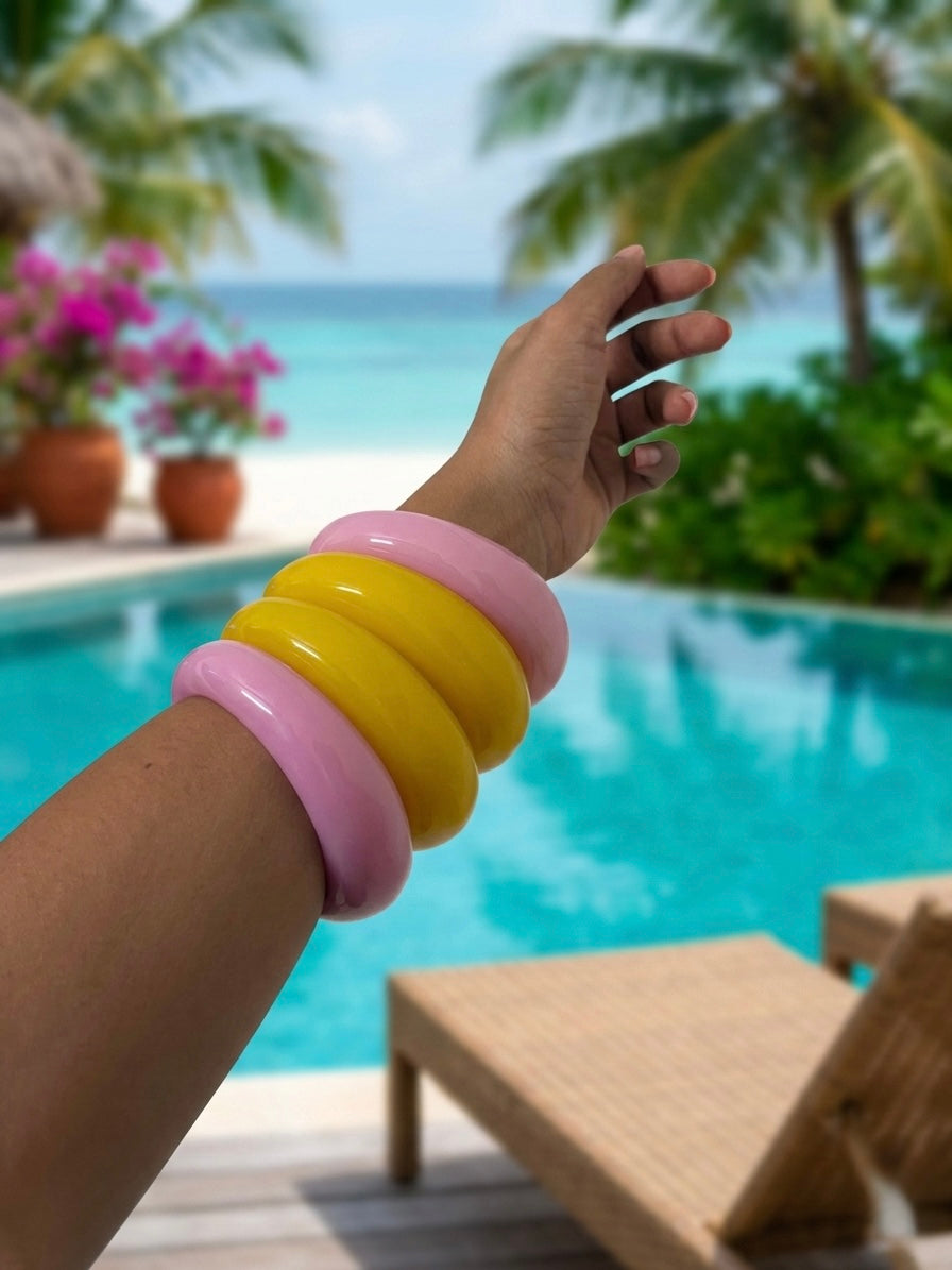 Candy resin bangle (Stack of 4)