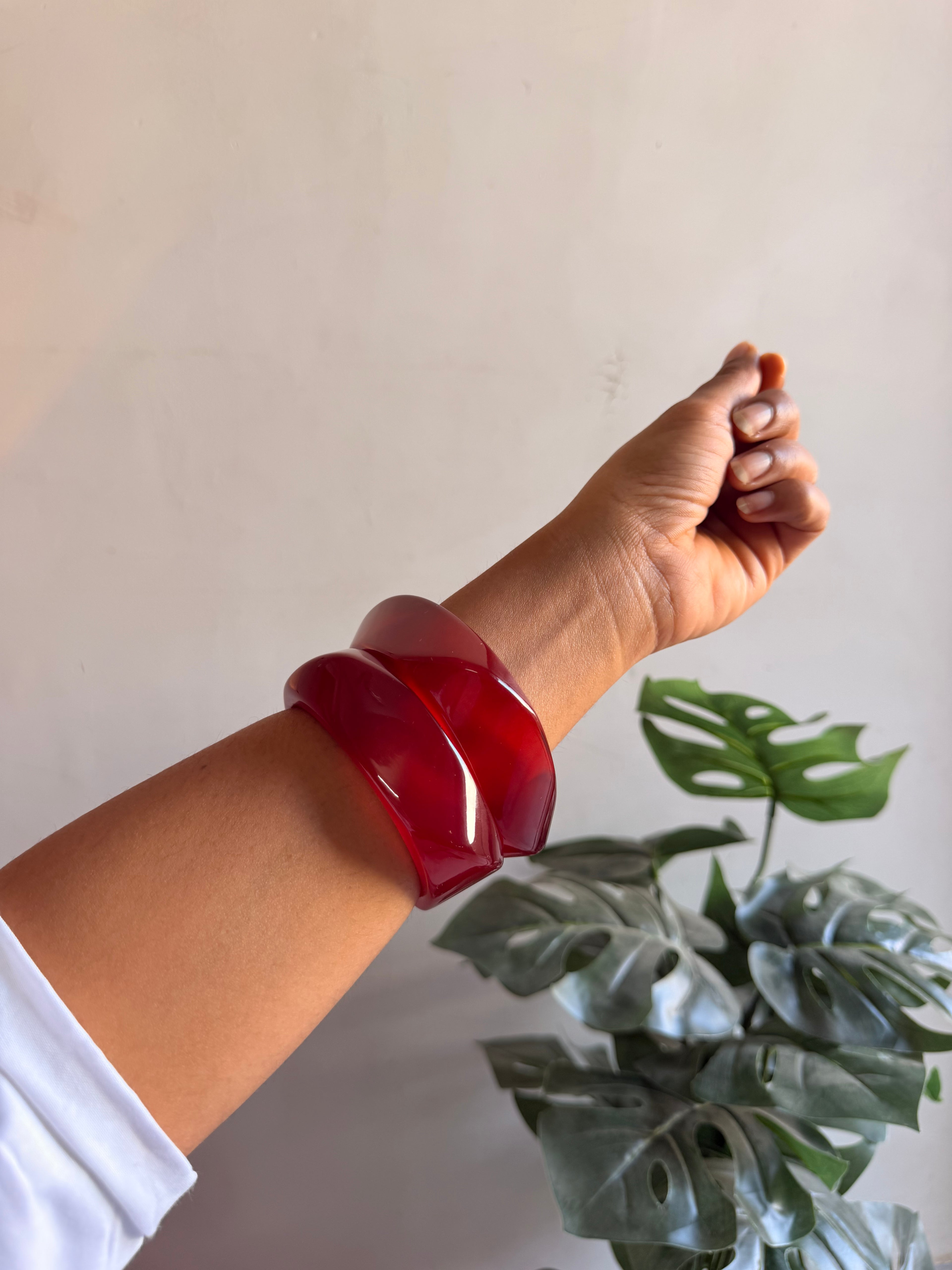 Rose resin bangle