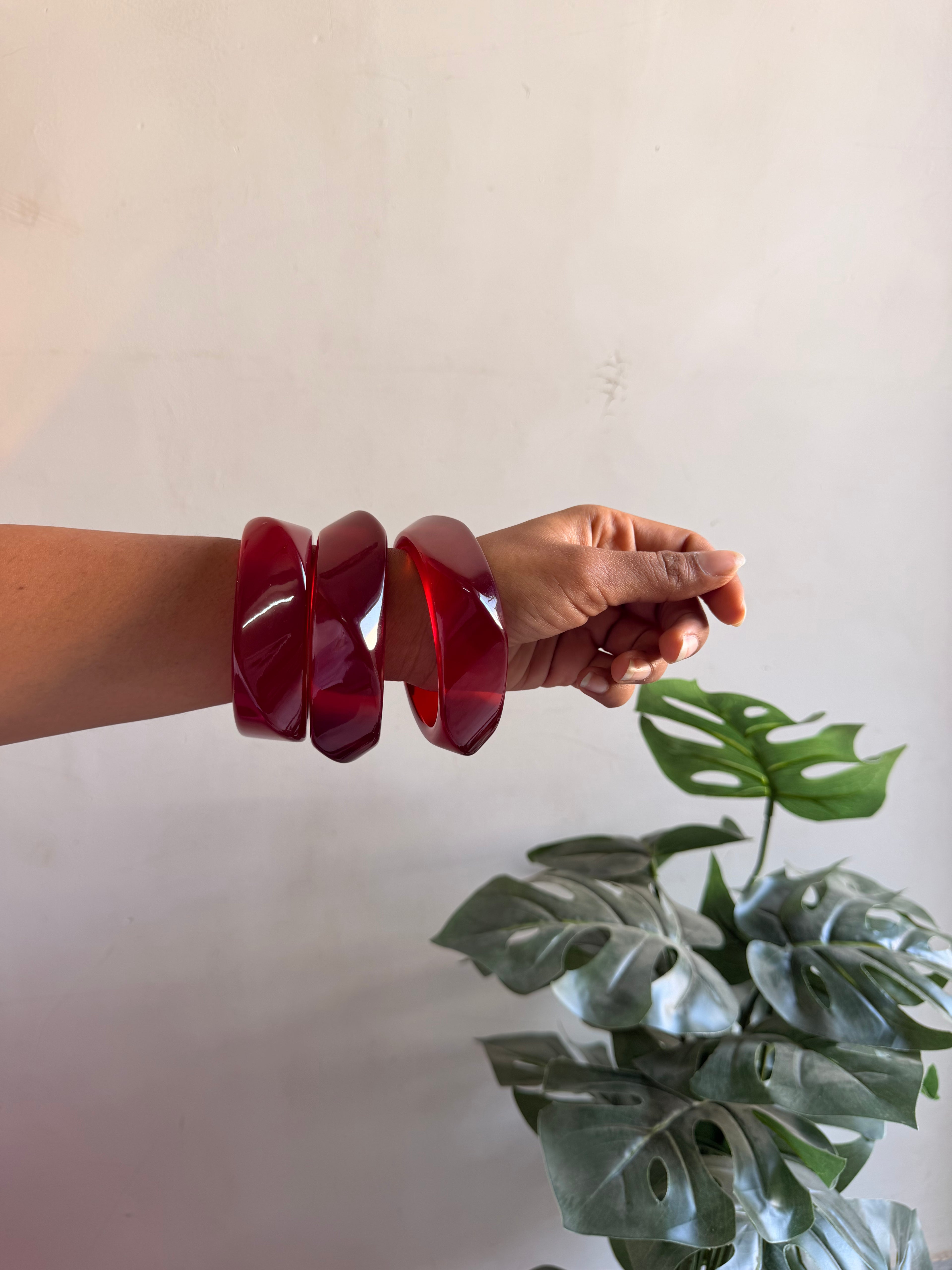 Rose resin bangle