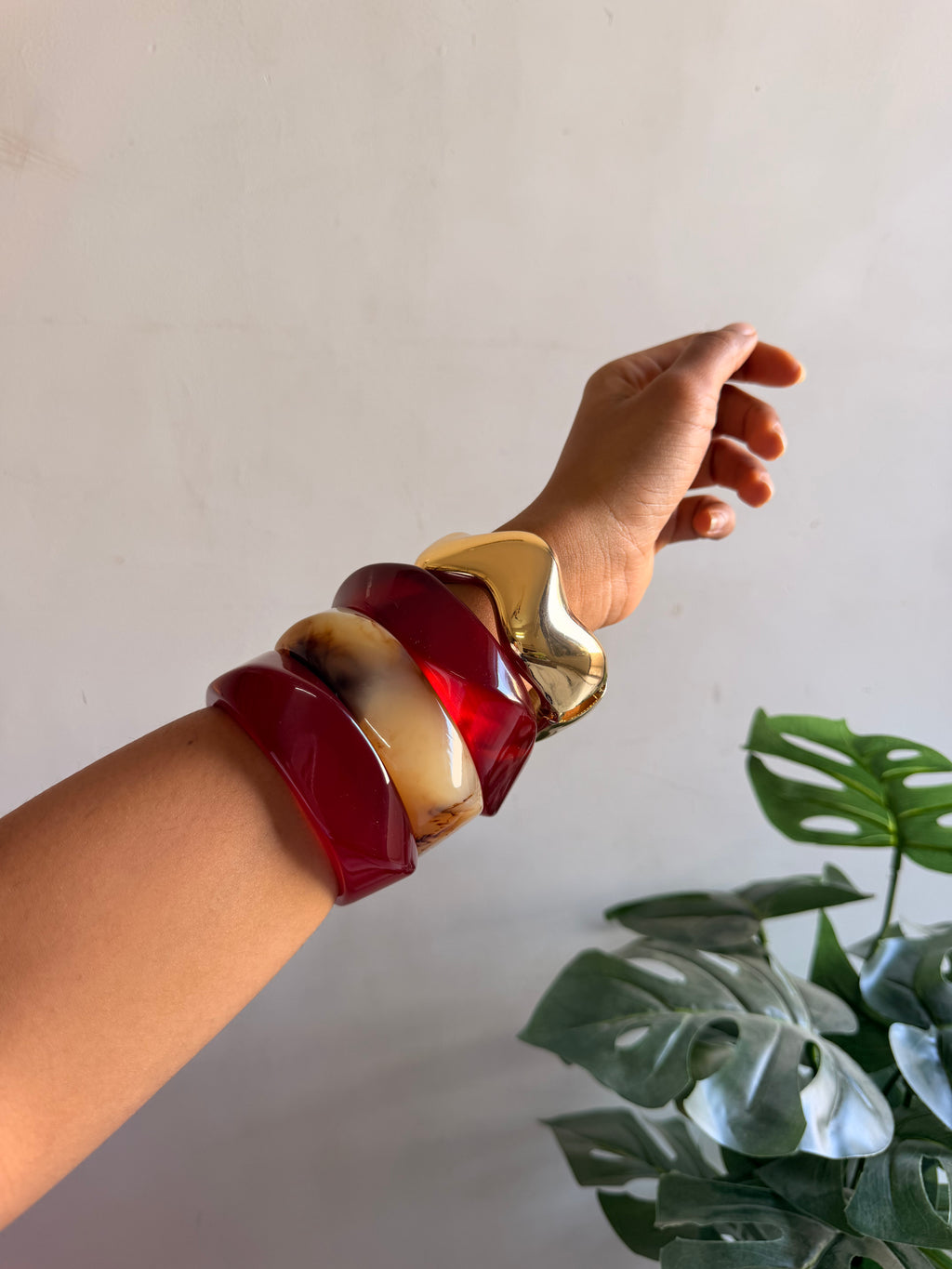 Rose resin bangle
