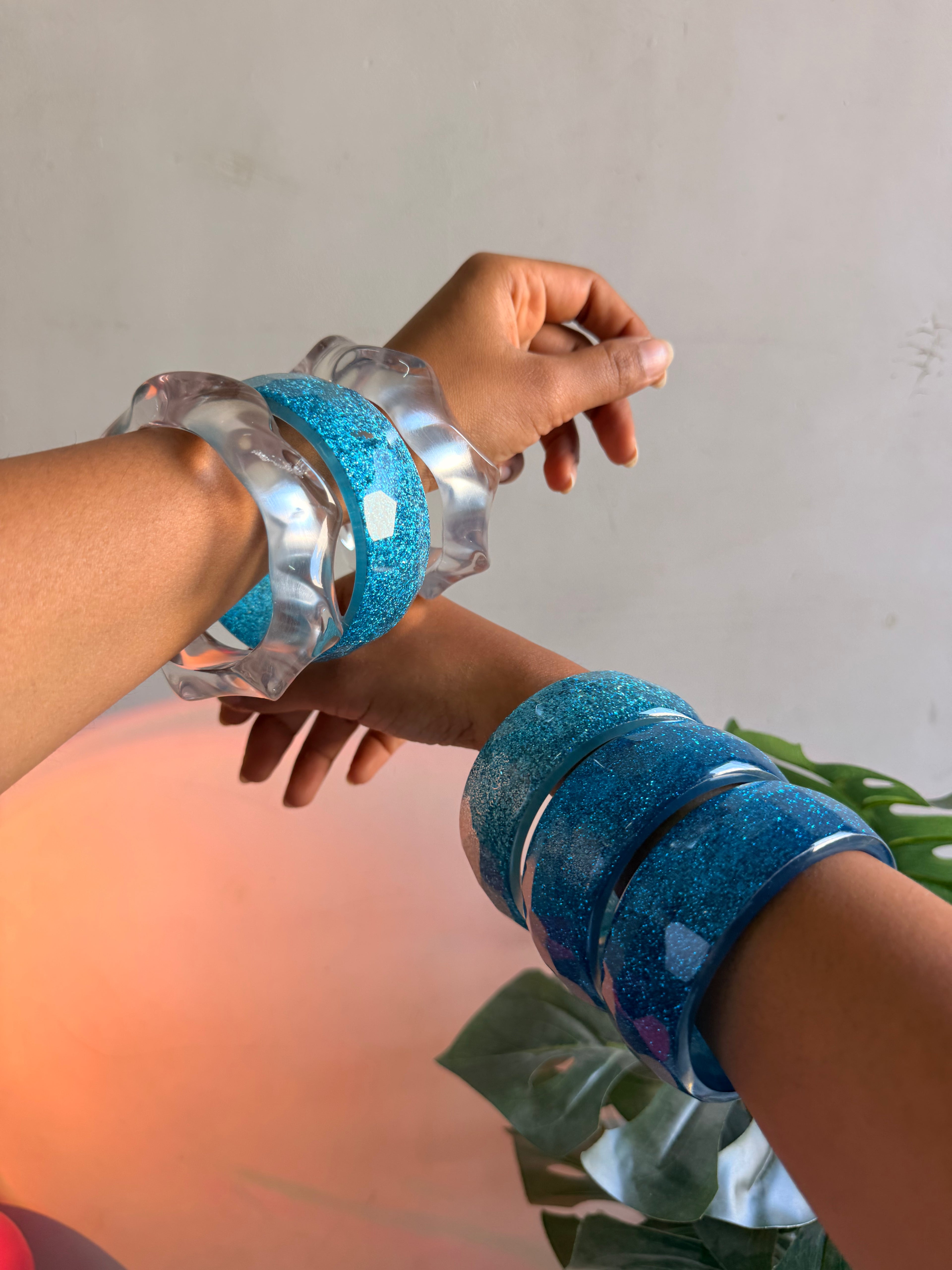 Mermaid Resin Bangle (Stack of 2))