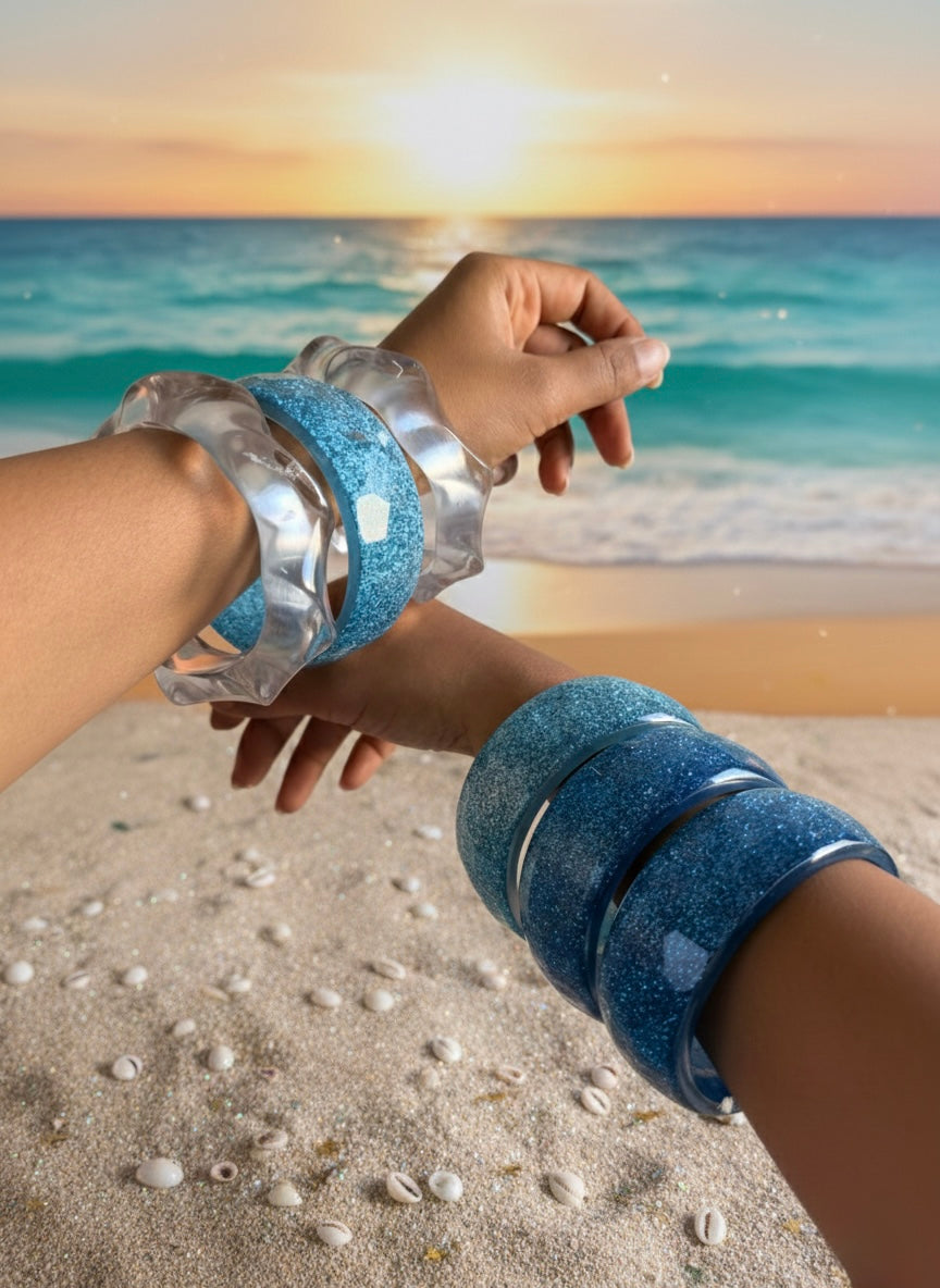 Mermaid Resin Bangle (Stack of 2))