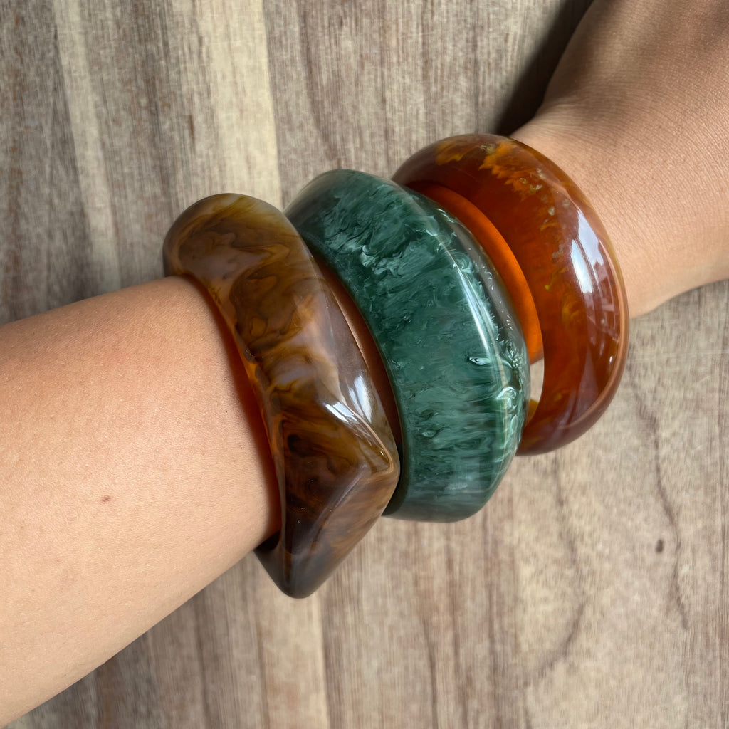 Handcrafted jewelry trio – versatile everyday and statement bangles